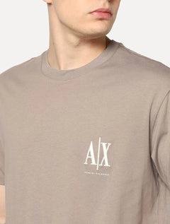 Camiseta Armani Exchange Masculina Embroidery AX Light Logo Caqui
