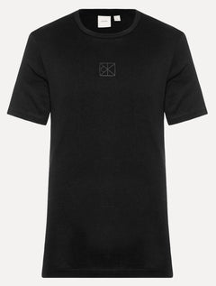 Camiseta Calvin Klein Masculina Center CK Rubber Patch Preta