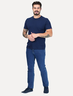 Camiseta Levis Masculina Slim Tag Sleeve Lisa Azul Marinho LB002 0259