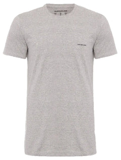 Camiseta Calvin Klein Jeans Masculina Black New Logo Cinza Mescla