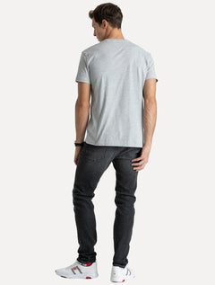 Camiseta Tommy Hilfiger Masculina Essential V-Neck Cinza Mescla