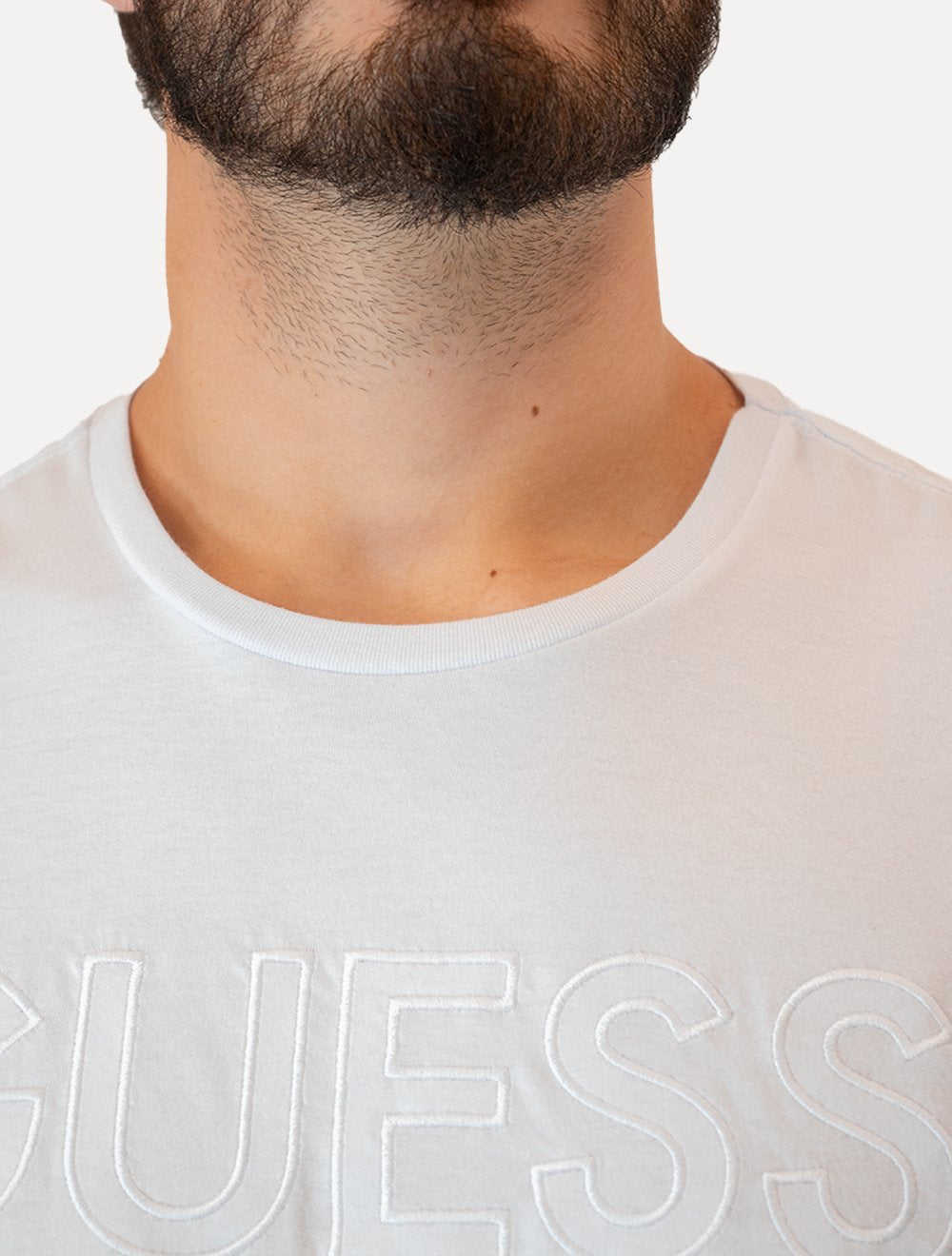 Camiseta Guess Masculina Big Logo Los Angeles Bordado Branca