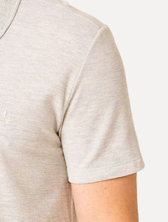 Polo Dudalina Masculina Piquet Jacquard Gola Cubana Areia Mescla
