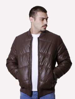 Jaqueta Victory Eagle Masculina PU Leather Bomber Marrom