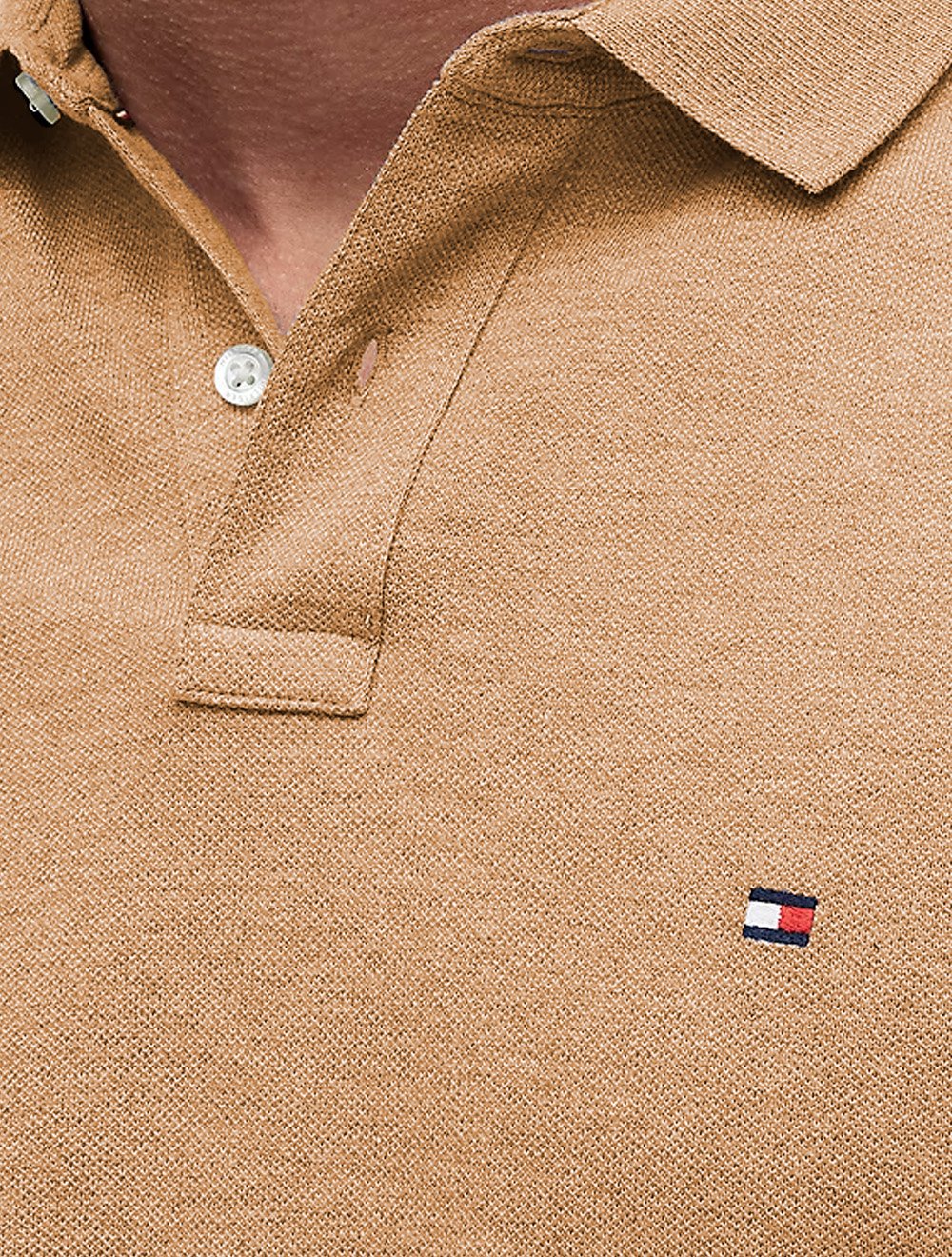 Polo Tommy Hilfiger Masculina Regular Piquet 1985 Marrom Médio Mescla