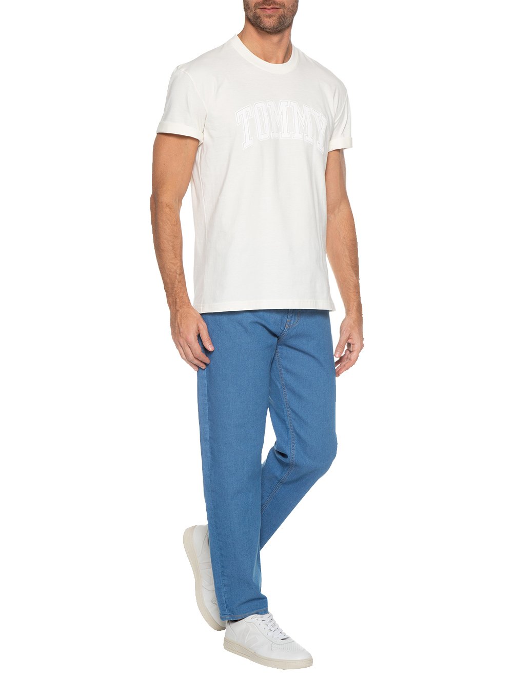 Camiseta Tommy Jeans Masculina Regular Collegiate Arc Branca