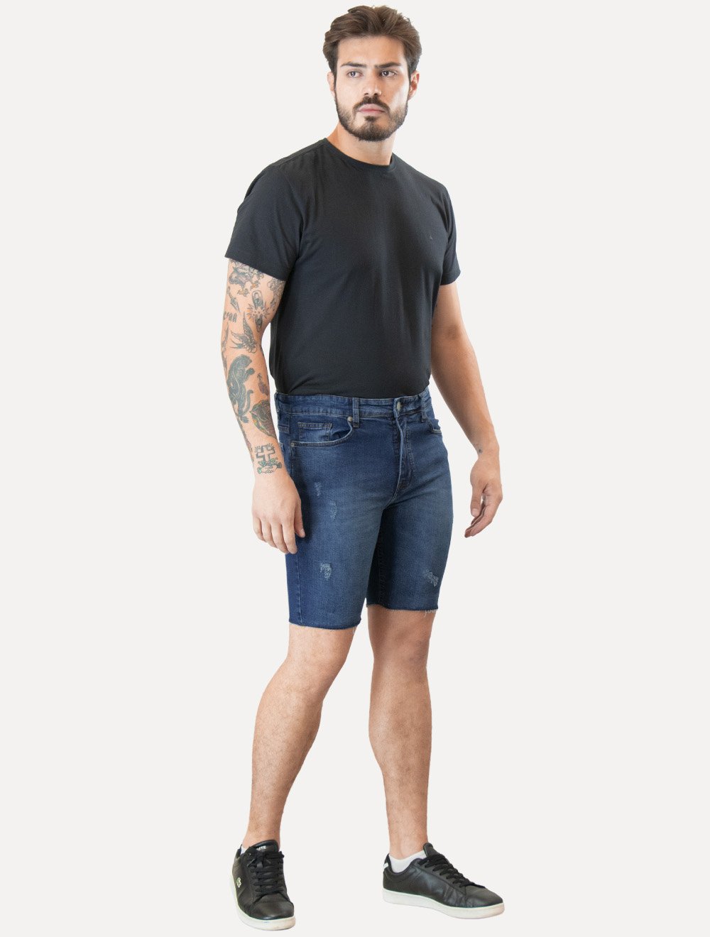 Bermuda Guess Jeans Masculina Inter Refile Azul Médio