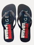 Chinelo Tommy Hilfiger Silk Flag Logo Beach Rubber Azul Marinho