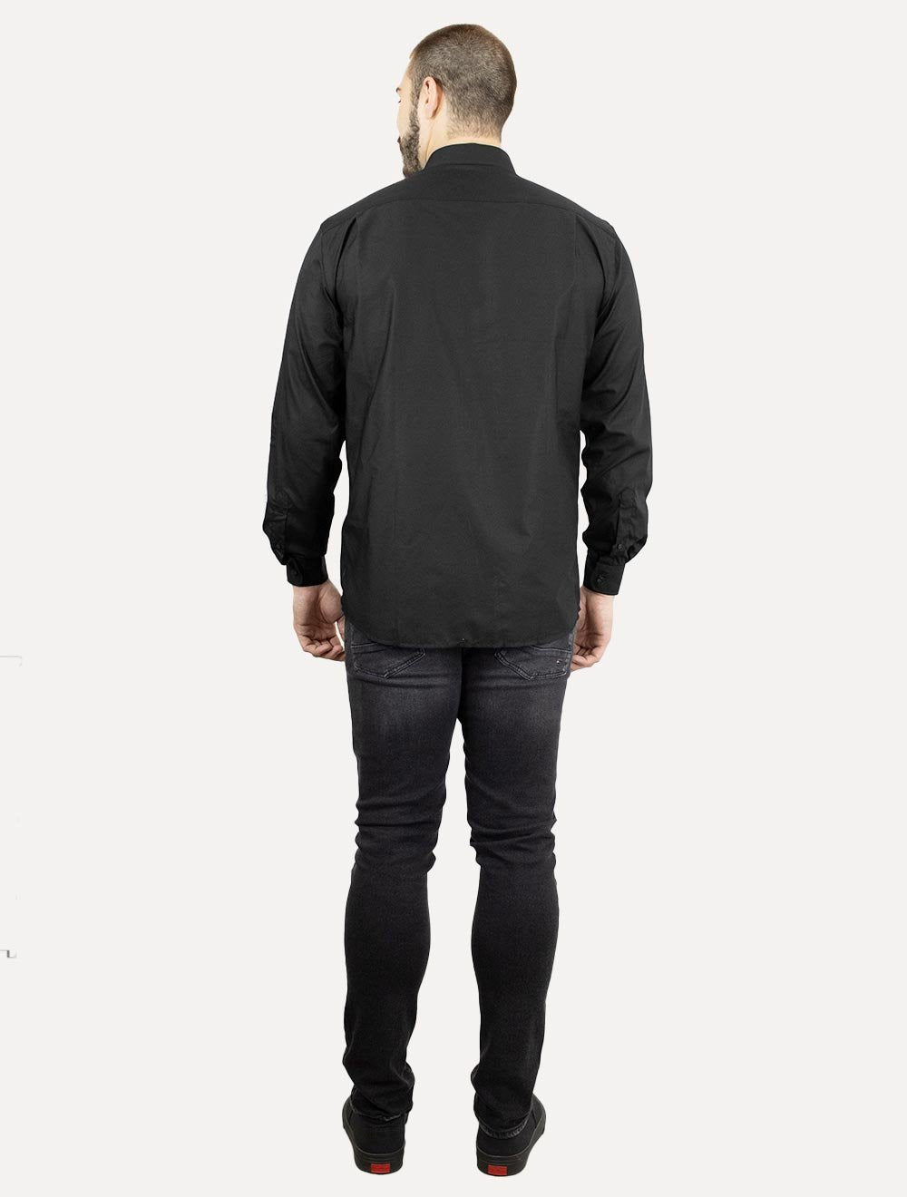 Camisa Dudalina Masculina Comfort Superfine Cotton Dark Logo Lisa Preta