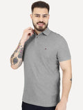 Polo Tommy Hilfiger Masculina Regular Piquet 1985 Taupe Cinza Médio