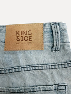 Bermuda King & Joe Jeans Masculina Slim Desgaste Blue Clara