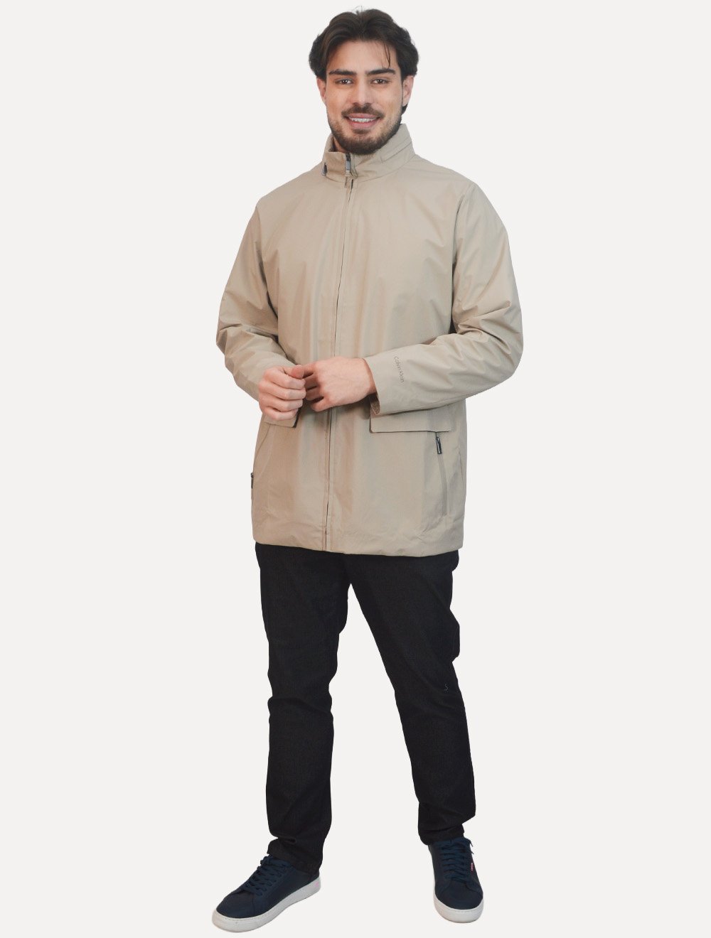 Casaco Calvin Klein Masculino Corta Vento Hoodie Pocket Cáqui