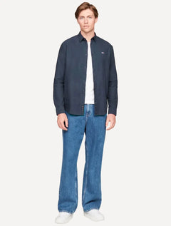 Camisa Tommy Jeans Masculina Regular Washed Oxford Azul Marinho