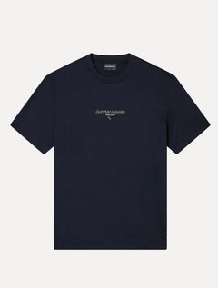 Camiseta Empório Armani Masculina Jersey Logo Chest Azul Marinho