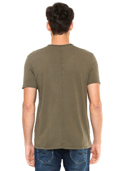 Camiseta Replay Masculina Basic Refil Verde Militar