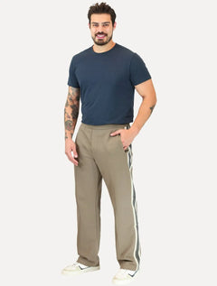 Calça Moletom Empório Armani Masculina Lã Barra Fechada Caqui Escuro