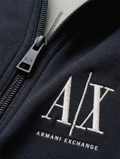 Casaco Moletom Armani Exchange Masculina Embroidery AX Logo Azul Marinho