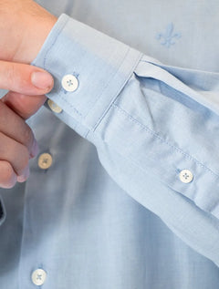 Camisa Dudalina Masculina Comfort Fit Lisa Azul Claro