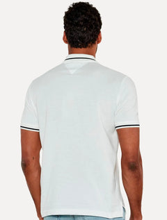 Polo Tommy Jeans Masculina Piquet Regular Tipped Branca