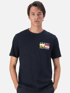Camiseta Tommy Hilfiger Masculina Colour Flag Tee Azul Marinho