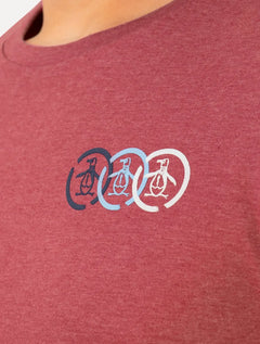 Camiseta Original Penguin Masculina Tri Circle Vermelho Mescla