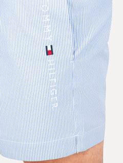 Short Tommy Hilfiger Masculino Medium Drawstring Core Logo Stripe Azul Claro