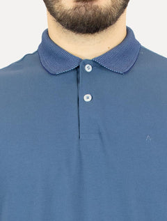 Polo Aramis Masculina Piquet Maquinetada Vegas Azul Índigo