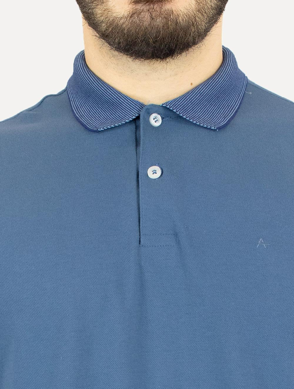Polo Aramis Masculina Piquet Maquinetada Vegas Azul Índigo