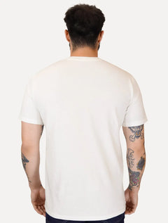 Camiseta Calvin Klein Jeans Masculina Gola Dupla CK Logo Off White