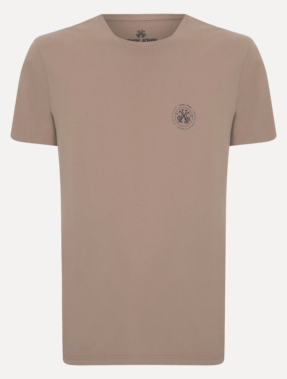 Camiseta John John Masculina Regular Fit Brand Cáqui Médio