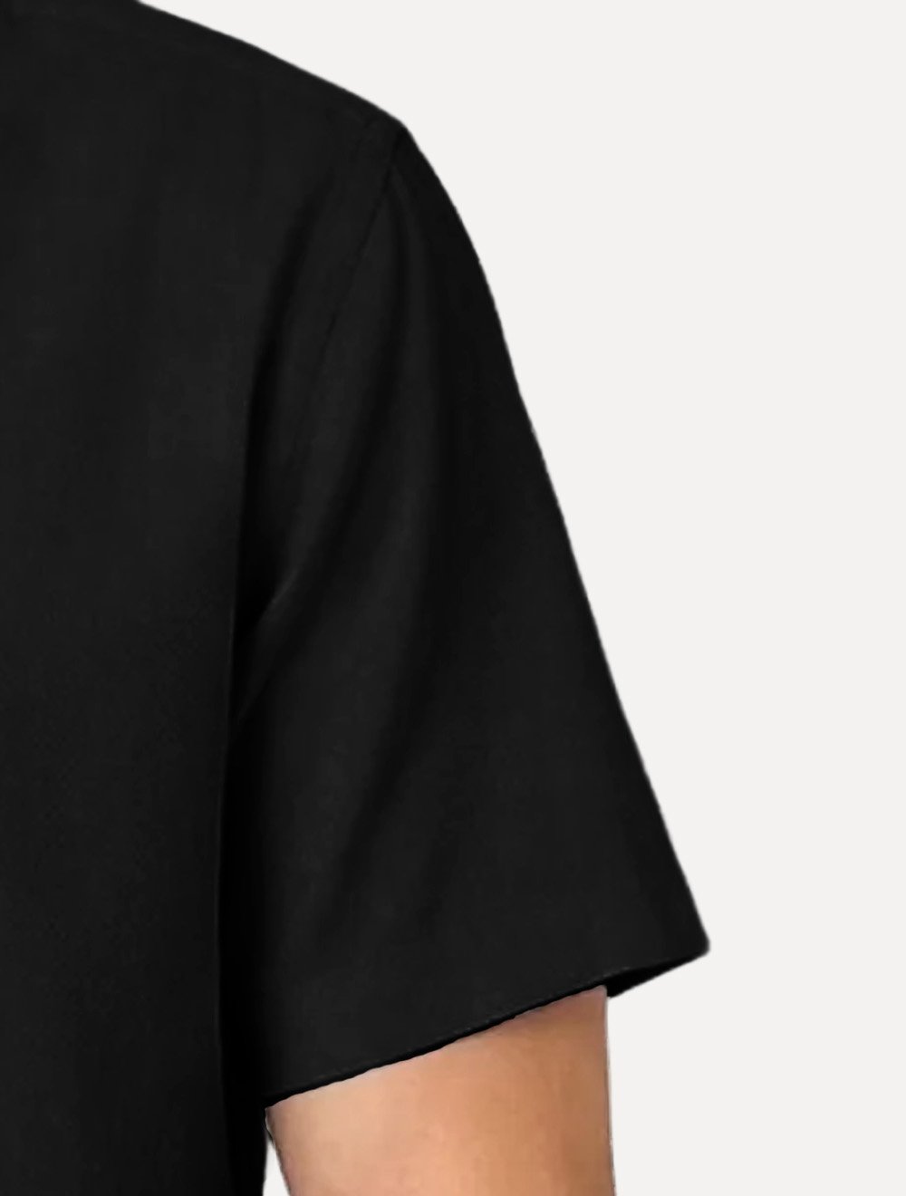 Camisa Dudalina Masculina Manga Curta Slim Superfine Cotton Tricoline Lisa Preta