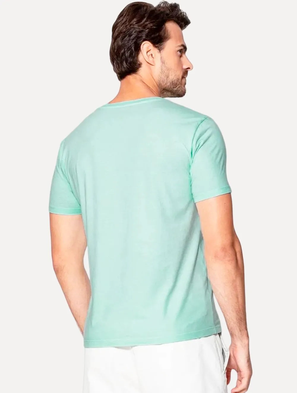 Camiseta Guess Masculina Classic Logo Print Verde Claro
