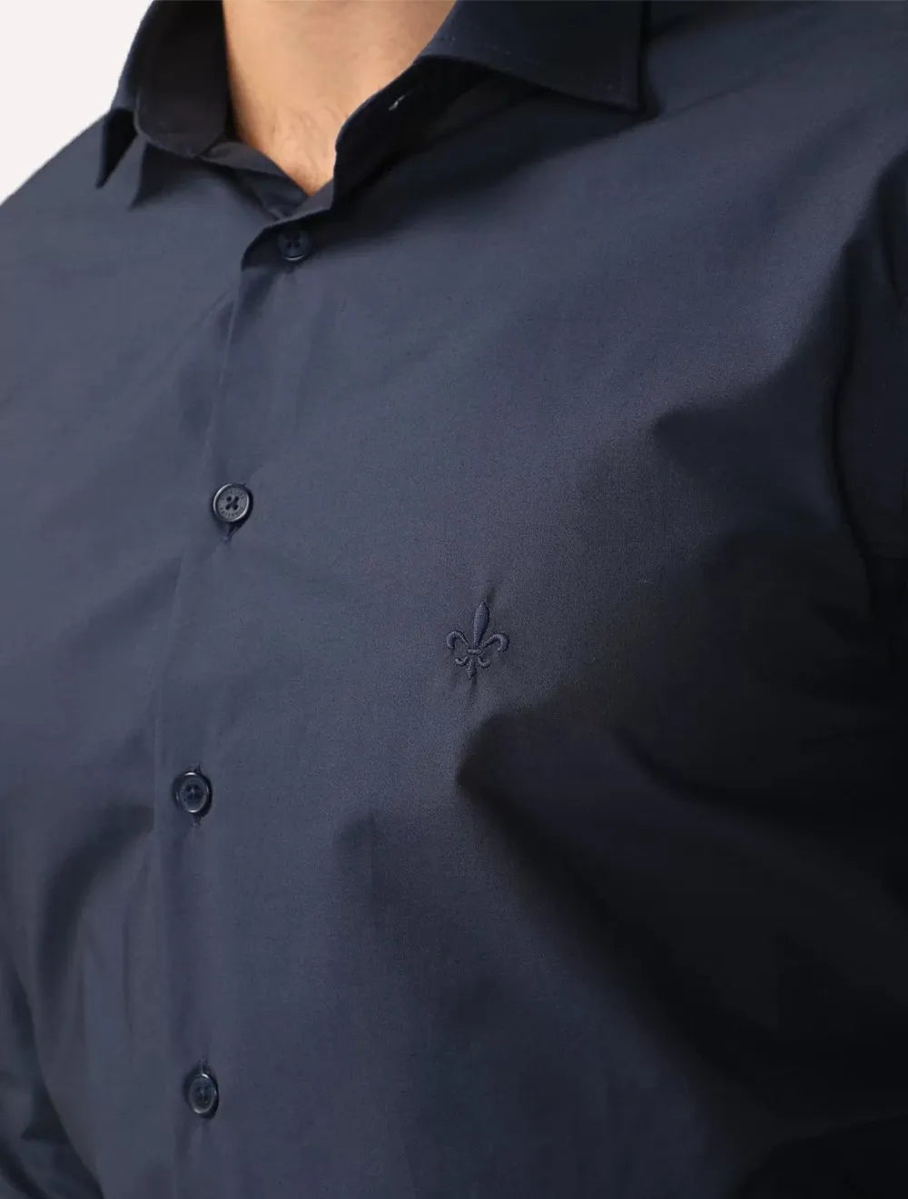 Camisa Dudalina Masculina Comfort Fit Lisa Azul Marinho