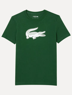 Camiseta Lacoste Masculina Jersey Sport 3D White Logo Verde
