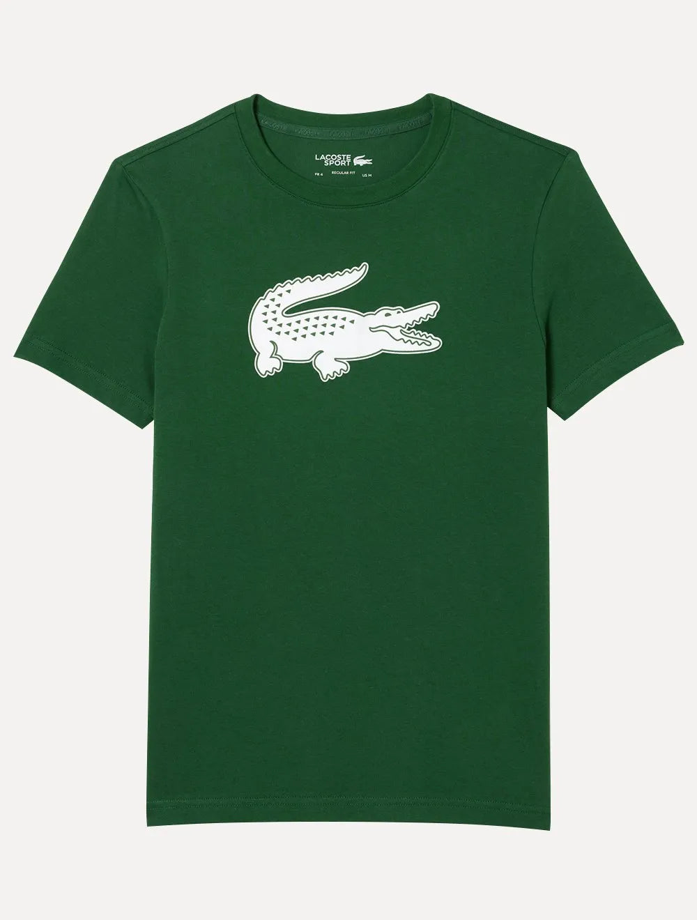 Camiseta Lacoste Masculina Jersey Sport 3D White Logo Verde