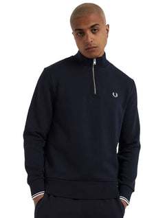 Blusa Fred Perry Moletom Masculina Regular Half Zip Preta