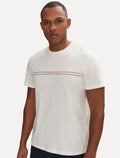 Camiseta Tommy Jeans Masculina Core Linear Stripe Logo Branca