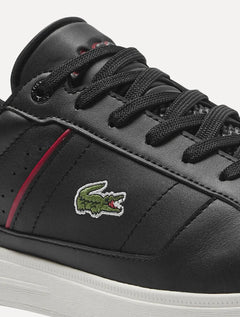 Tênis Lacoste Masculino Couro Europa Pro Leather Blk/Red Preto