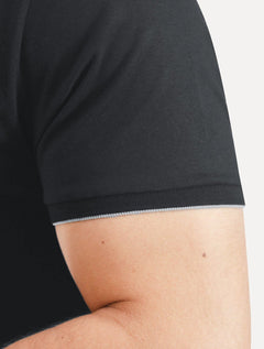 Camiseta Aramis Masculina Grey Friso Gola Mono Logo Azul Marinho