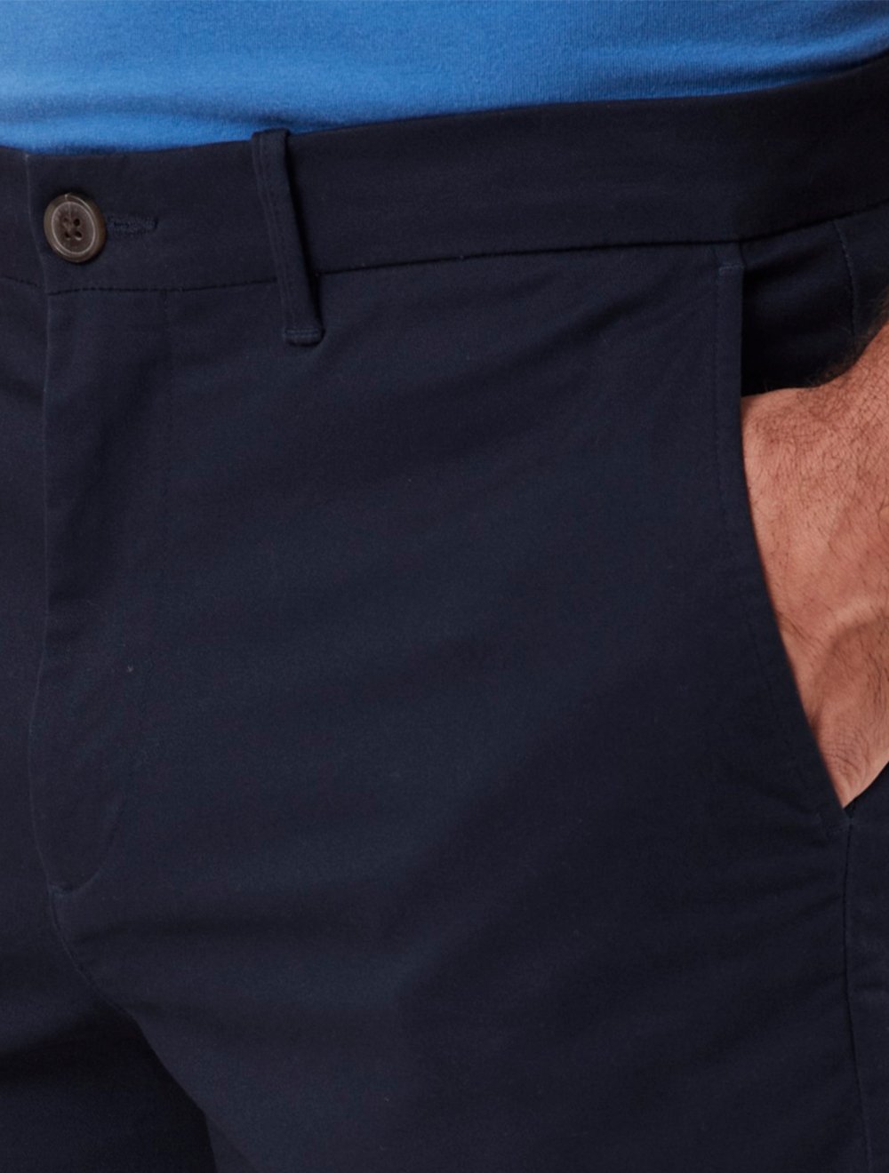 Bermuda Original Penguin Masculina Slim Sarja Chino Button Azul Marinho