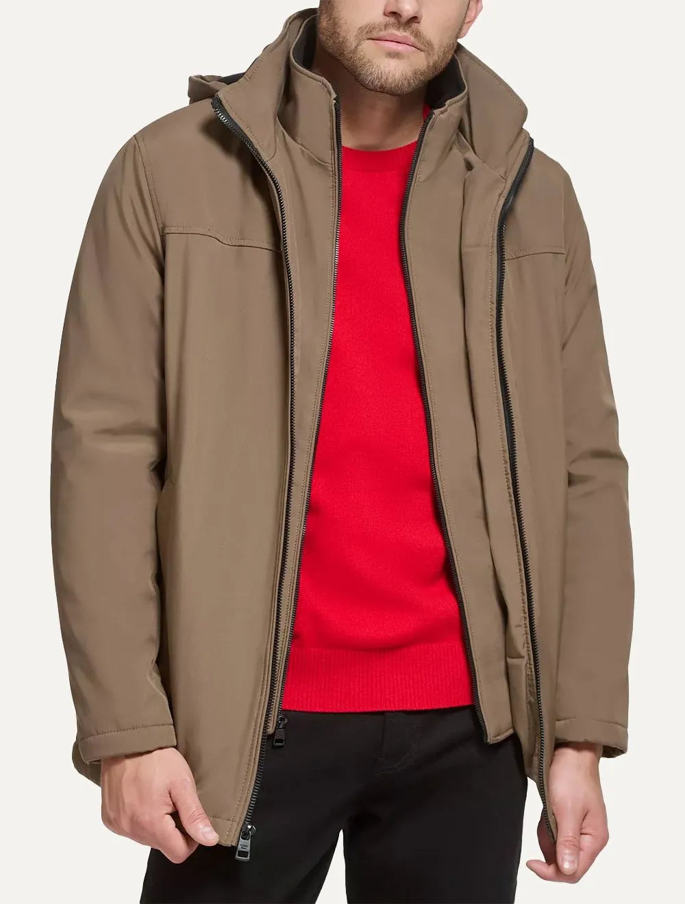 Jaqueta Calvin Klein Jeans Hooded Clássica Marrom