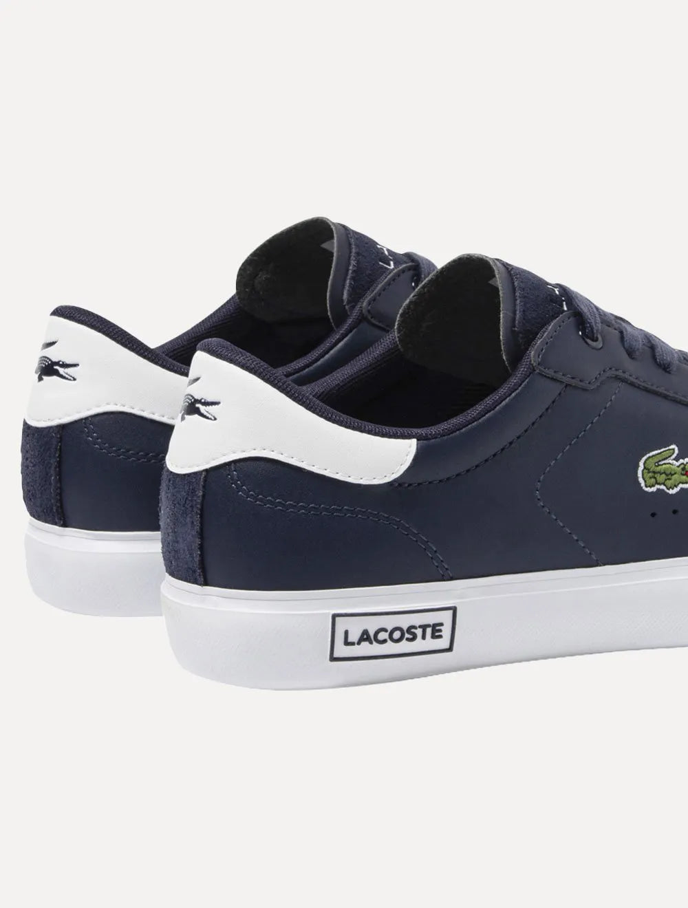 Tênis Lacoste Masculino Couro Powercourt Nvy/Wht Azul Marinho