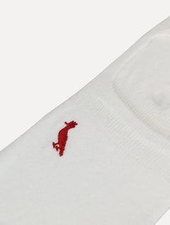 Meia Reserva Masculina Invisível Pica-Pau Bordado Branca Kit 2 Pares