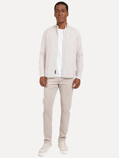 Camisa Aramis Masculina Slim Oxford Button Down Caqui Claro