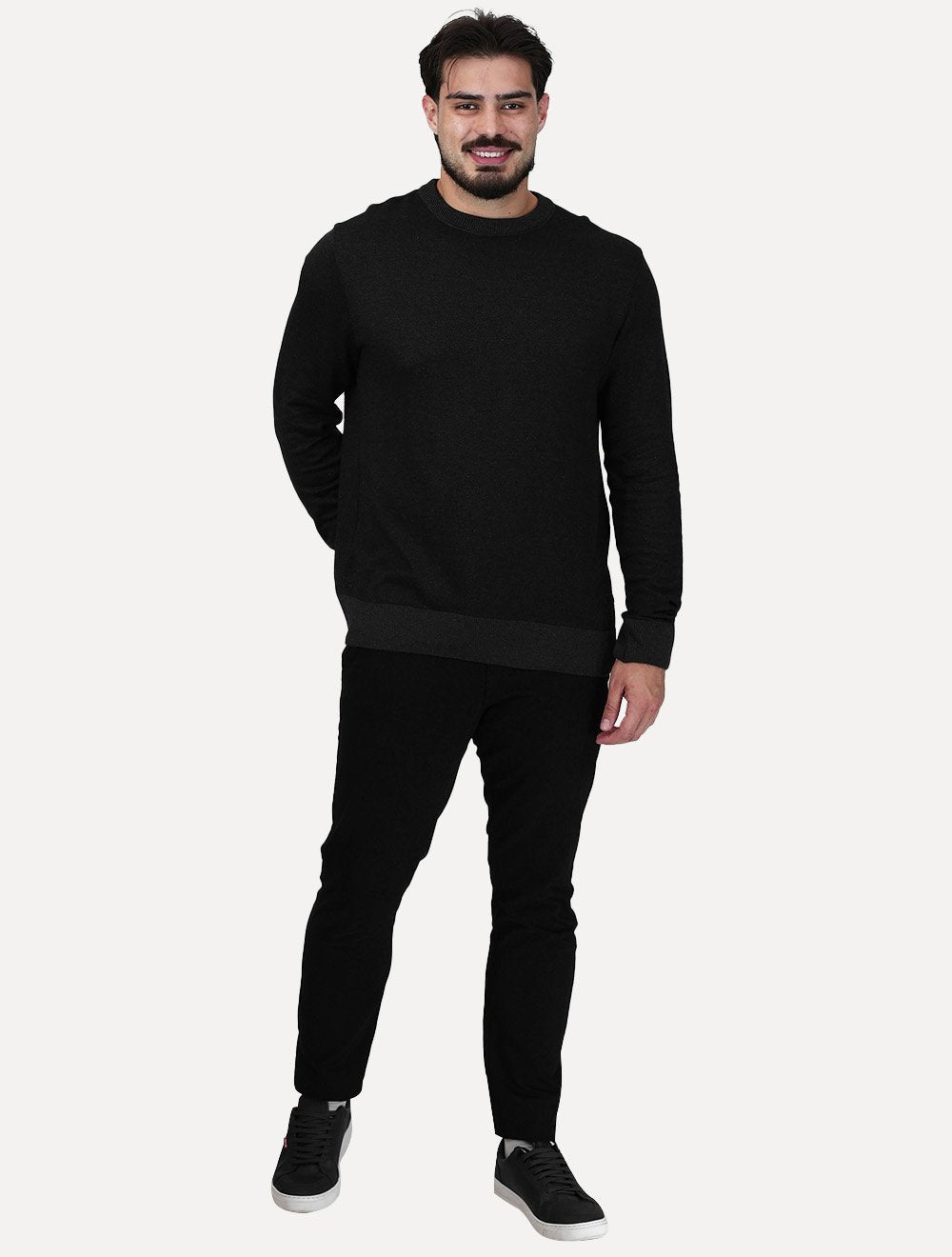 Suéter John John Masculino Regular Fit Tricot Smooth Cinza Escuro
