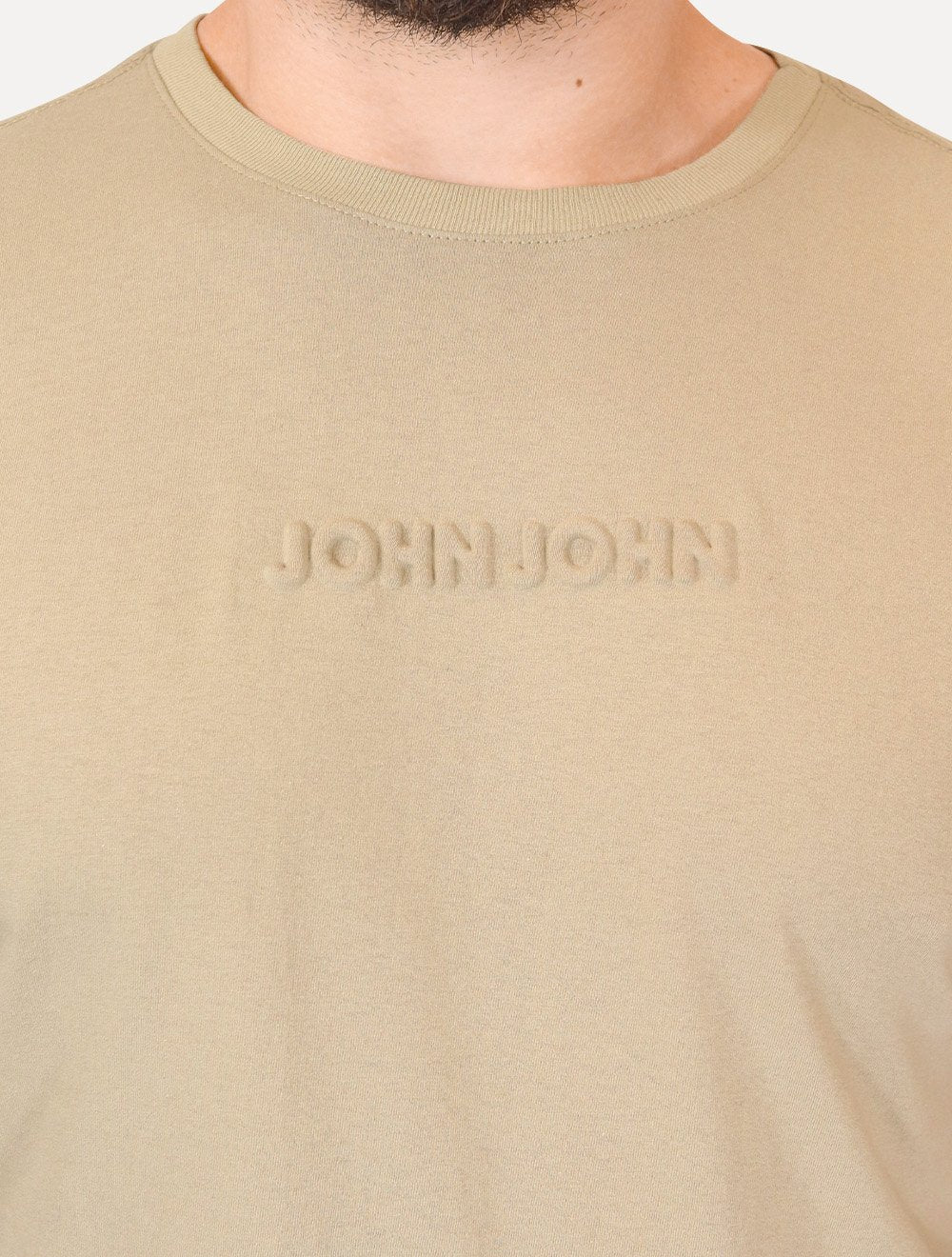 Camiseta John John Masculina Regular Embossed Cáqui Médio