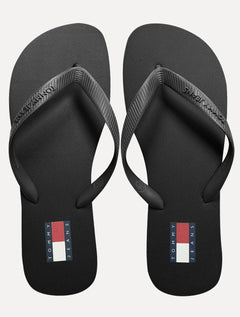 Chinelo Tommy Jeans Rubber Strip Logo Beach Preto