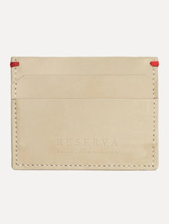 Carteira Reserva Masculina Porta-Cartão Couro Parma Off-White