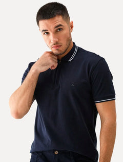 Polo Aramis Masculina Piquet New Classic Zíper Azul Marinho