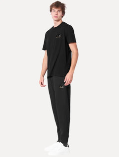 Camiseta Armani Exchange Masculina AX Gold Chest Logo Preta